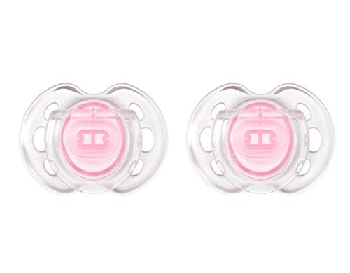 Tommee Tippee 6-18 meses mais perto da chupeta do estilo de ar da natureza-2 pacote rosa