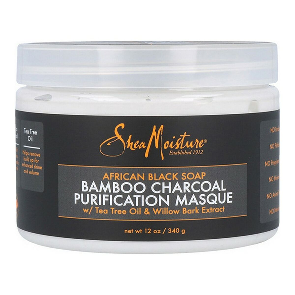 Vlasové masky Africké černé mýdlo Bamboo Uhlík Shea Moisture (340 g)