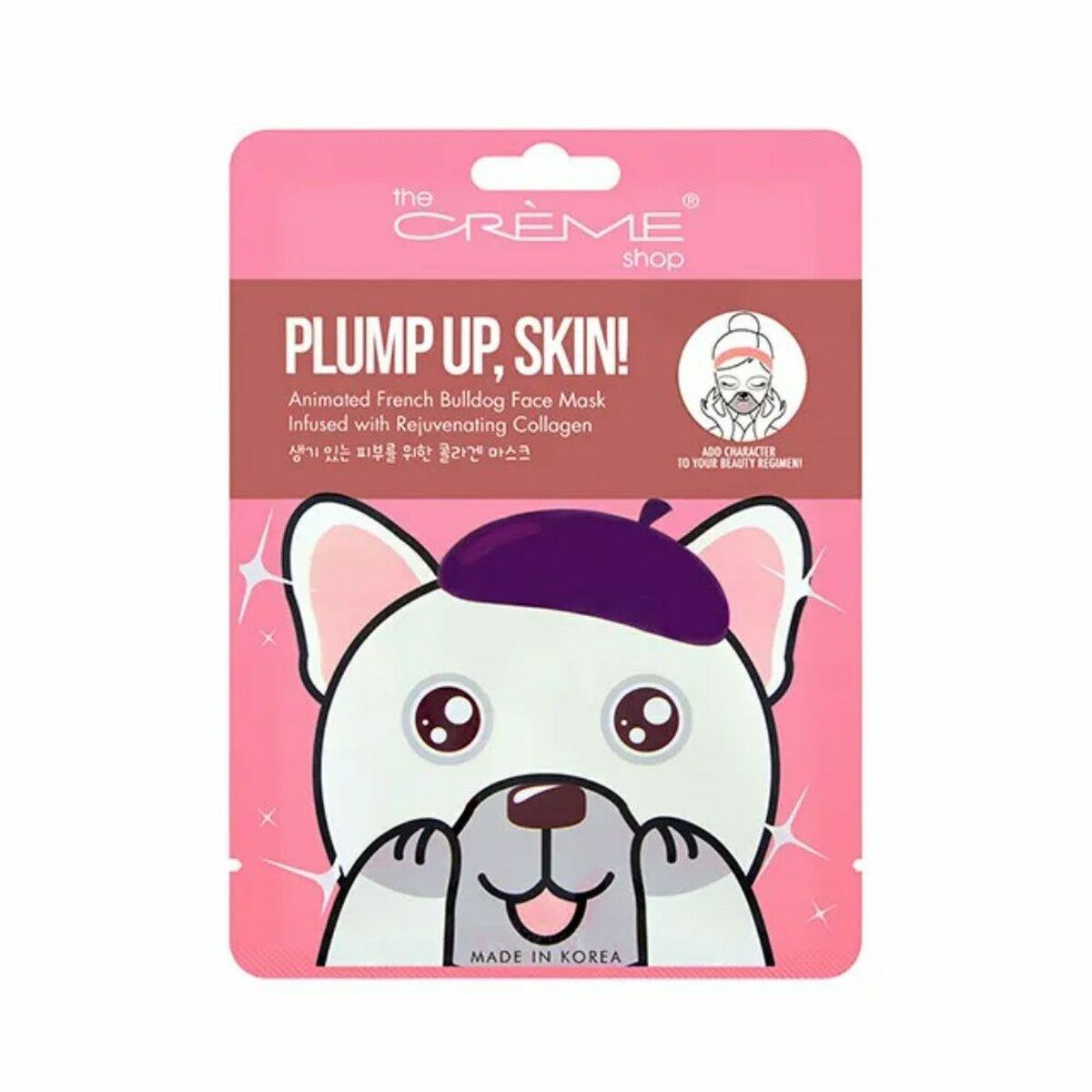 Maschera facciale The Crème Shop Plump Up French Bulldog (25 g)