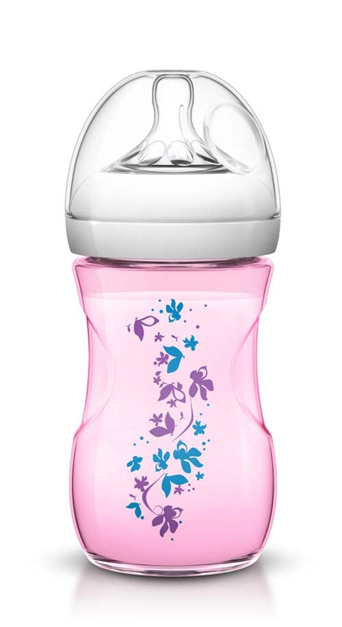 Philips Avent Natural 260 ml ruokintapullo - vaaleanpunainen motiivilla