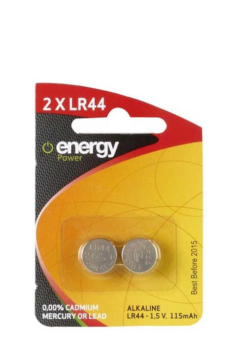 Energimakt 2 X -knappcell LR44 Alkaliska batterier