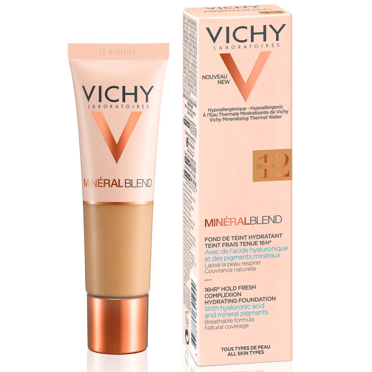 Flüssige Make -up Basis Vichy MineralBlend Nr. 12 Sienna 30 ml