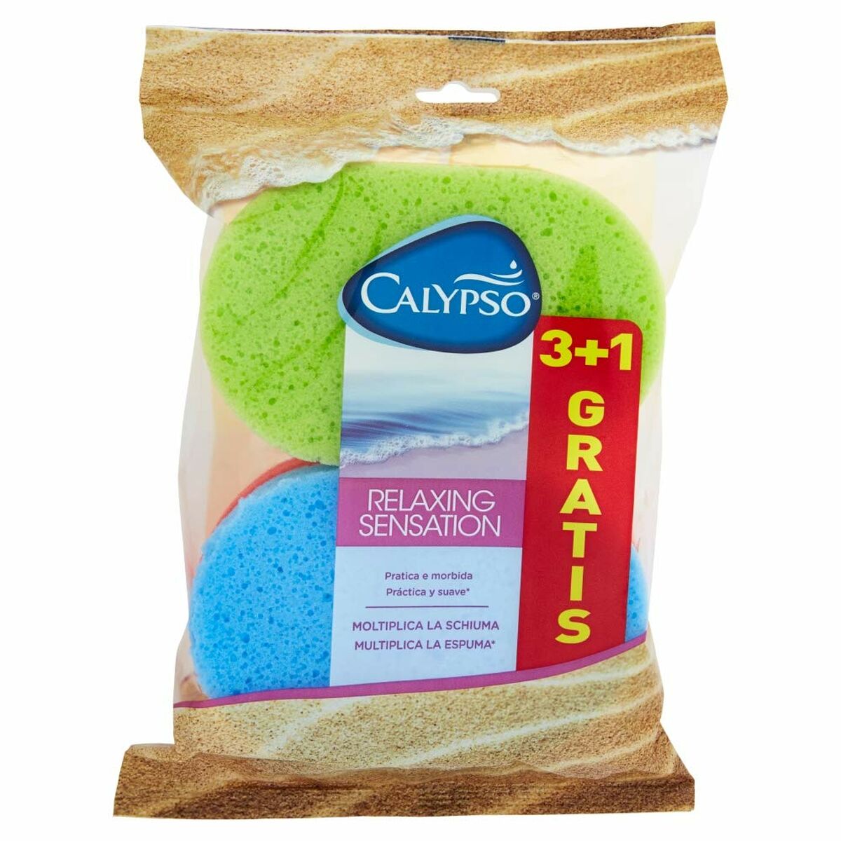 Esponja calypso calypso relaxante suave 4 peças