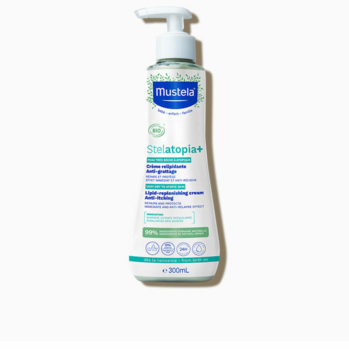 Reparați cremă pentru bebeluși Mustela Stelatopia+ Bio 300 ml