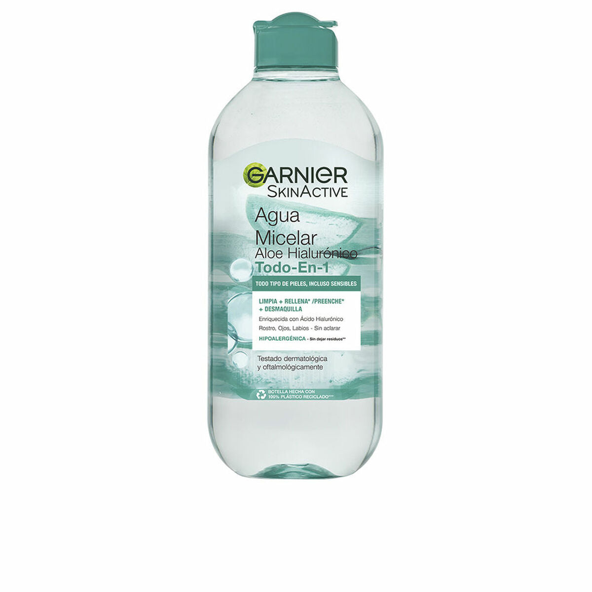 Removendo água micelar mais Garnier SkinActive Aloe Hialurónico 400 ml