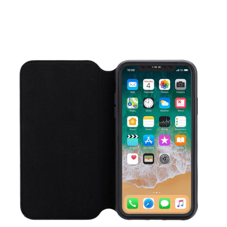 3Sixt Slimfolio Flip Cover iPhone X/XS - črna