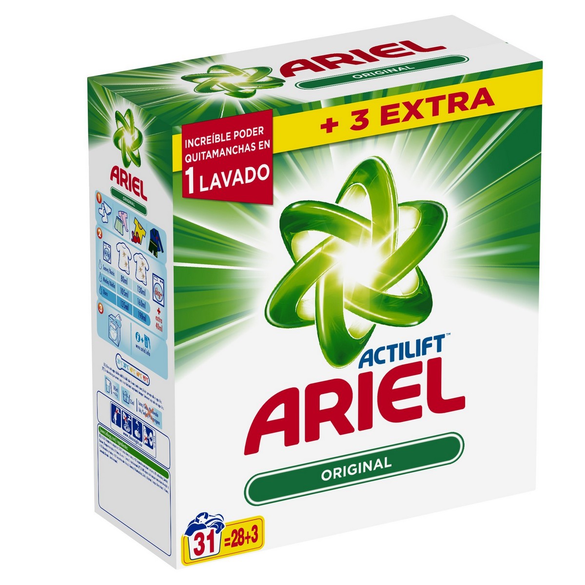 Waschmittel Ariel Actilift Original 2015 G Pulvered 31 Wäsche