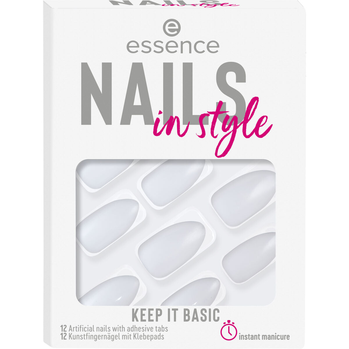 Falske negler Essence Nails in Style 12 Pieces 15-Hold It Basic
