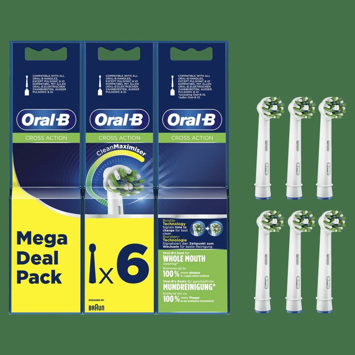 Ersatz für elektrische Zahnbürsten Oral-B EB50 Cross-Wirkung