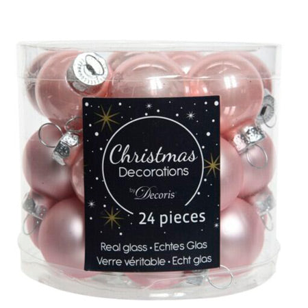 Sisustuskausi Rosa Mini Christmas Baubles -sarja - 24 kpl