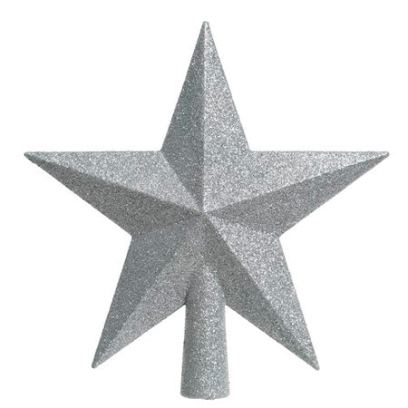 Decoris Silver Glitter Top Star