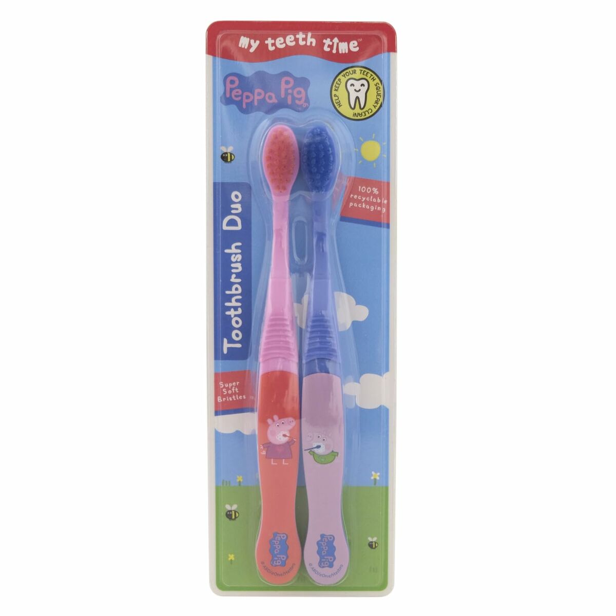Toothbrush for Kids Peppa Pig Pink Blue (2 Units)