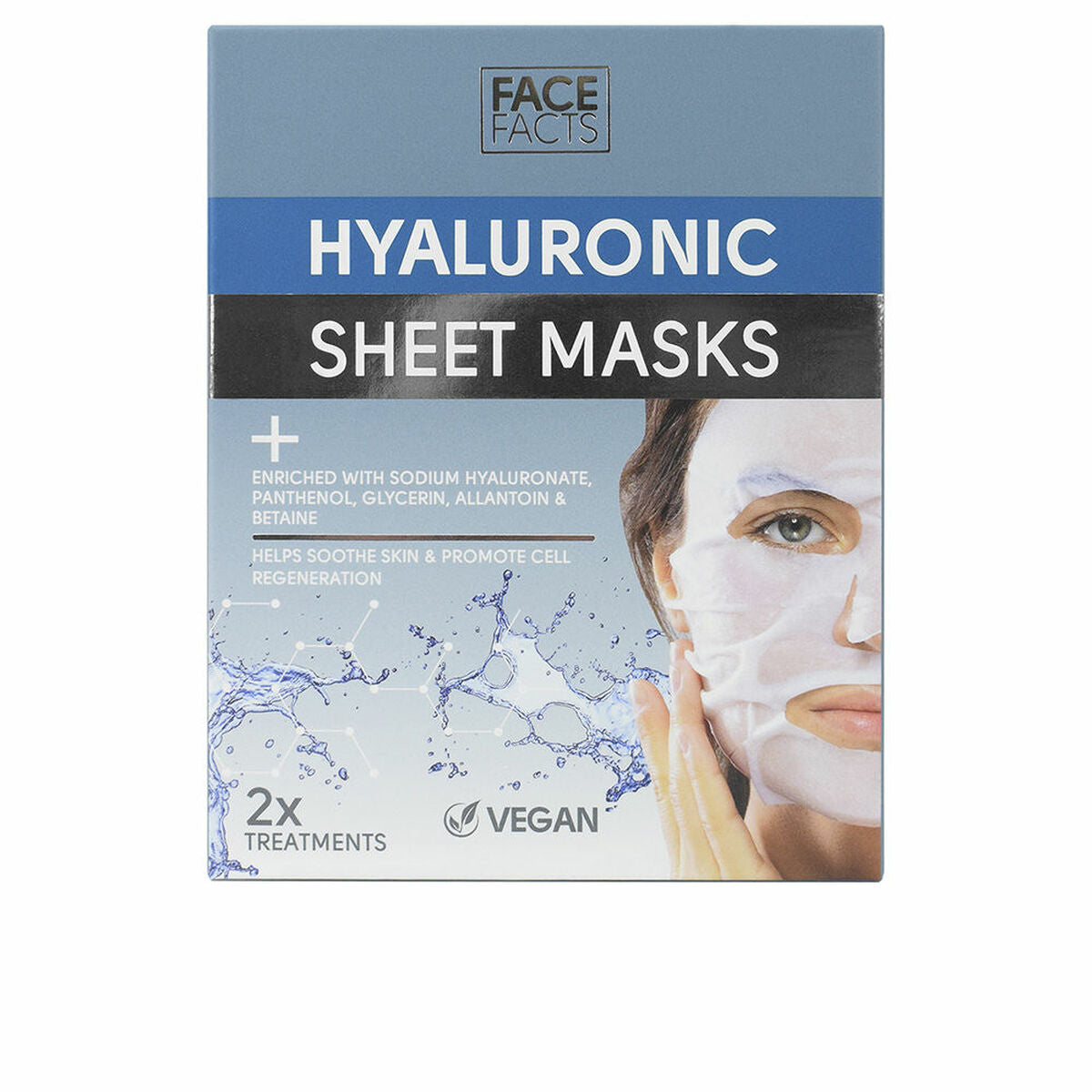 Masque facial est confronté à des faits hyaluroniques 20 ml