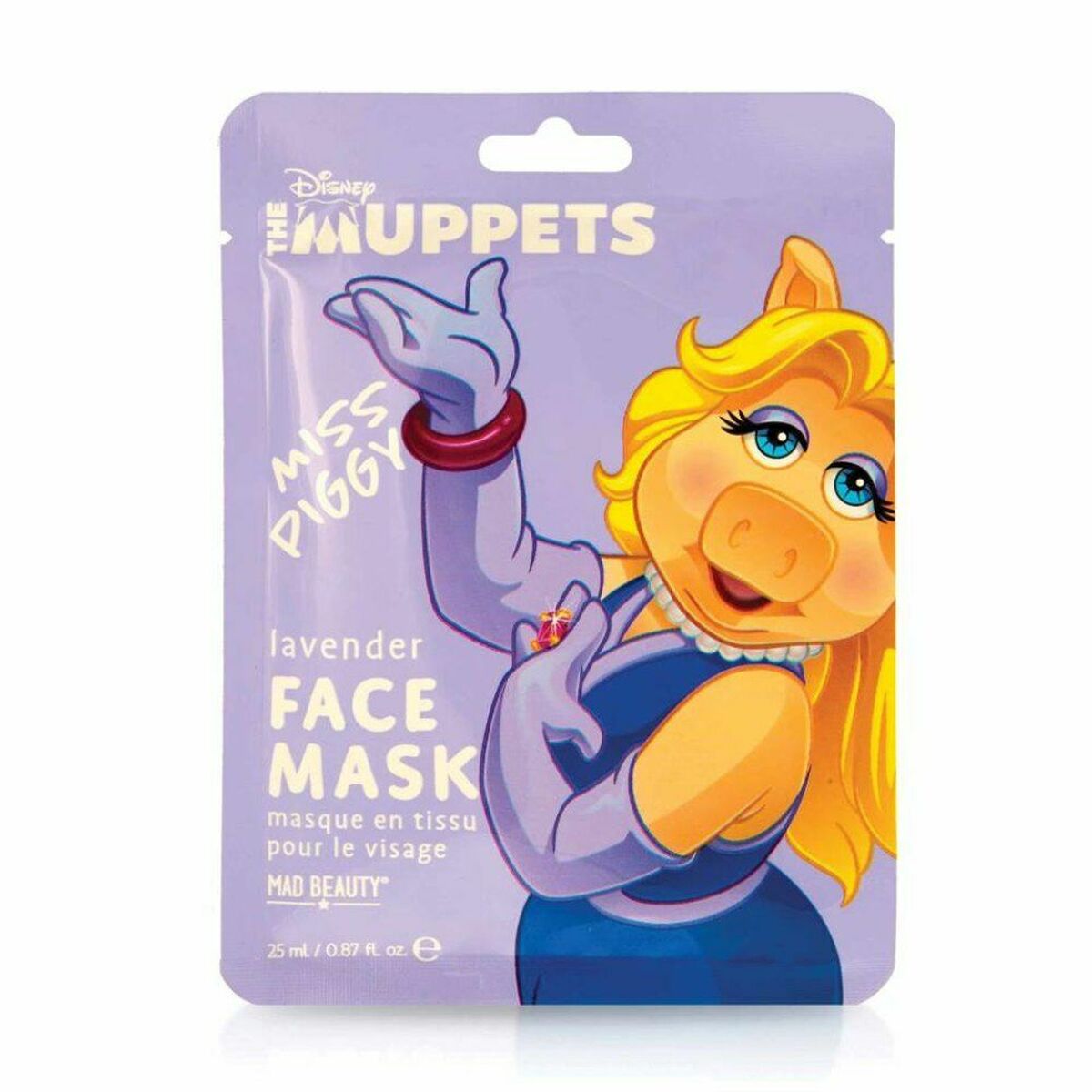 Obličejová maska ​​šílená krása Muppets Miss Piggy Lavendar (25 ml)