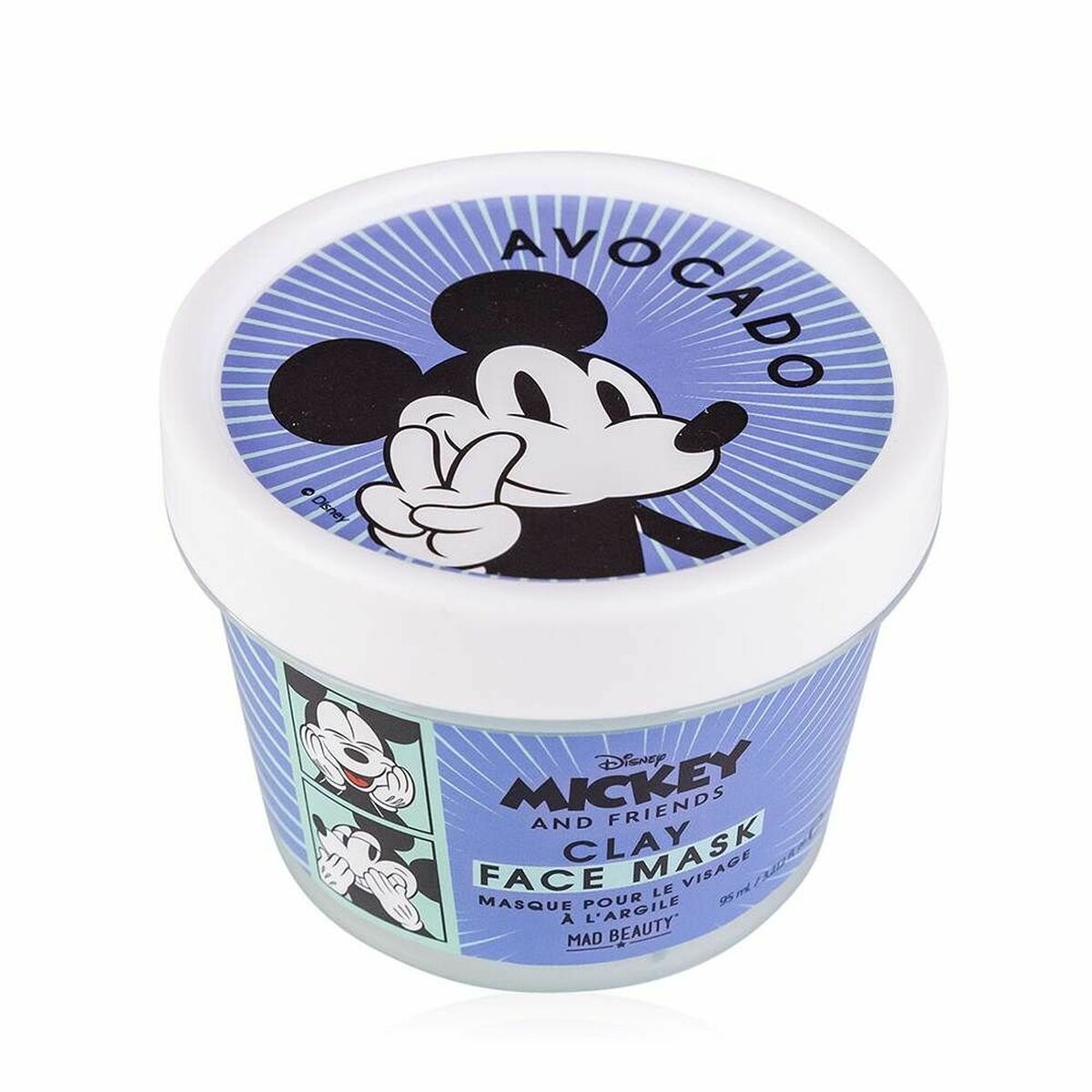 Maska obličeje Mad Beauty Disney M&F Mickey Avocado Clay (95 ml)