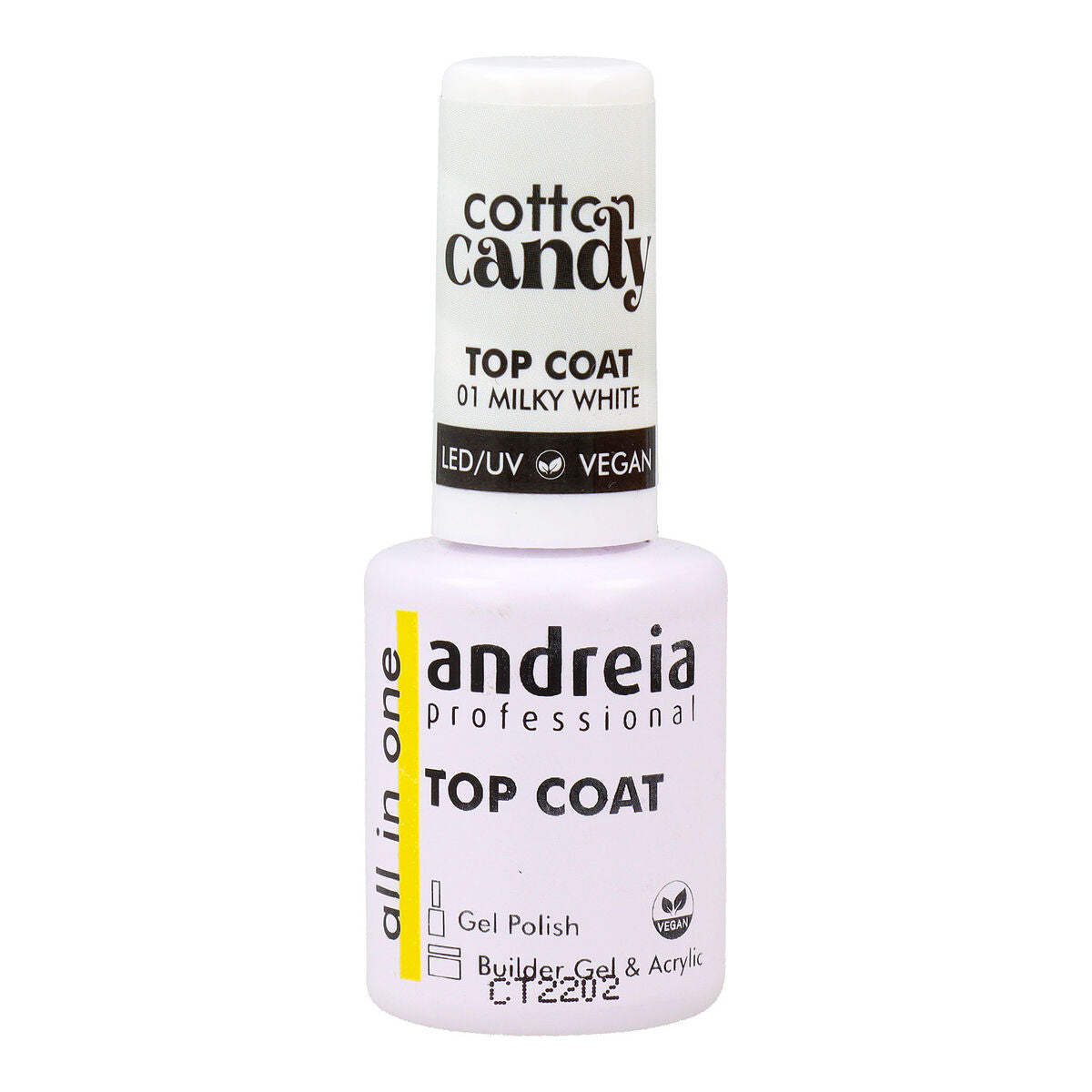 Fixer per smalto per unghie Andreia Cotton Candy Top Coat nº 01 Milky White 10,5 ml