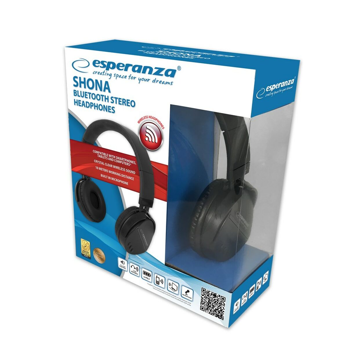 Casque Bluetooth avec microphone Esperanza EH217K