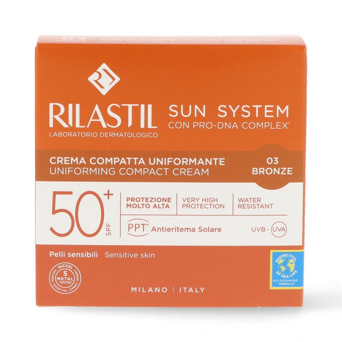 Pulberi de bronz compacte Rilastil Sun System Bronz SPF 50+ (10 g)