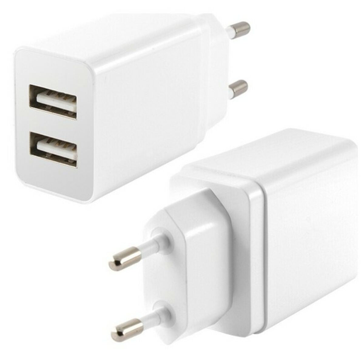 Charger mural KSIX 2 USB 2.4A blanc