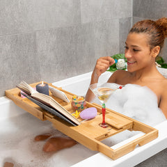 Plateau de bain en bambou extensible Trayth innovagoods