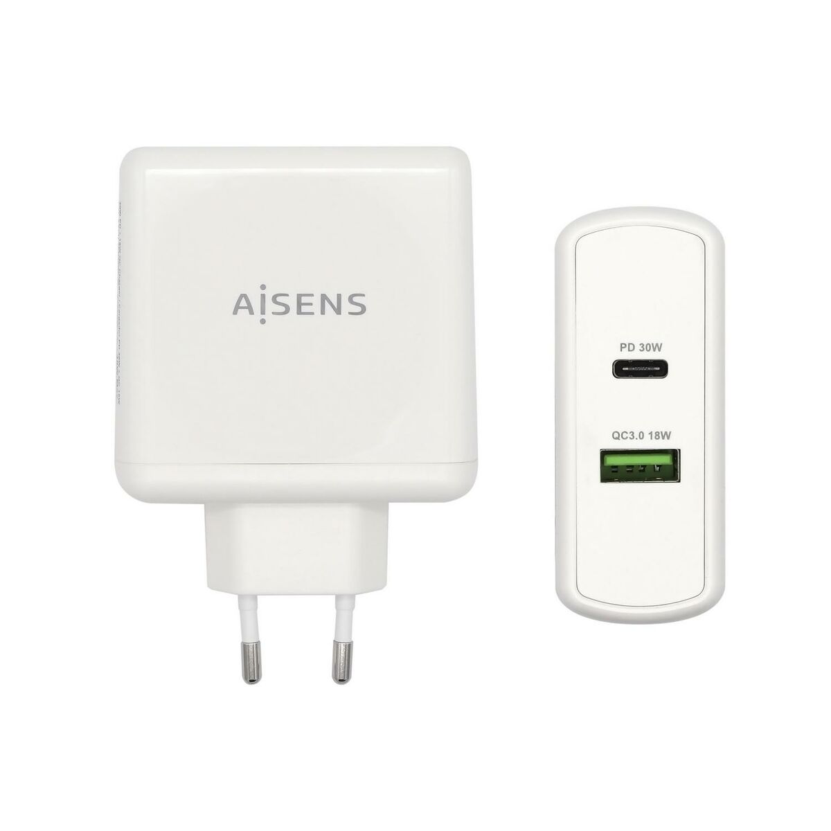 USB-Wandladegerät Aisens PD 3.0 USB-C 57 W Weiß