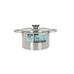 Pot avec couvercle en verre Quttin Hermes Steel 2,8 L (6 unités)