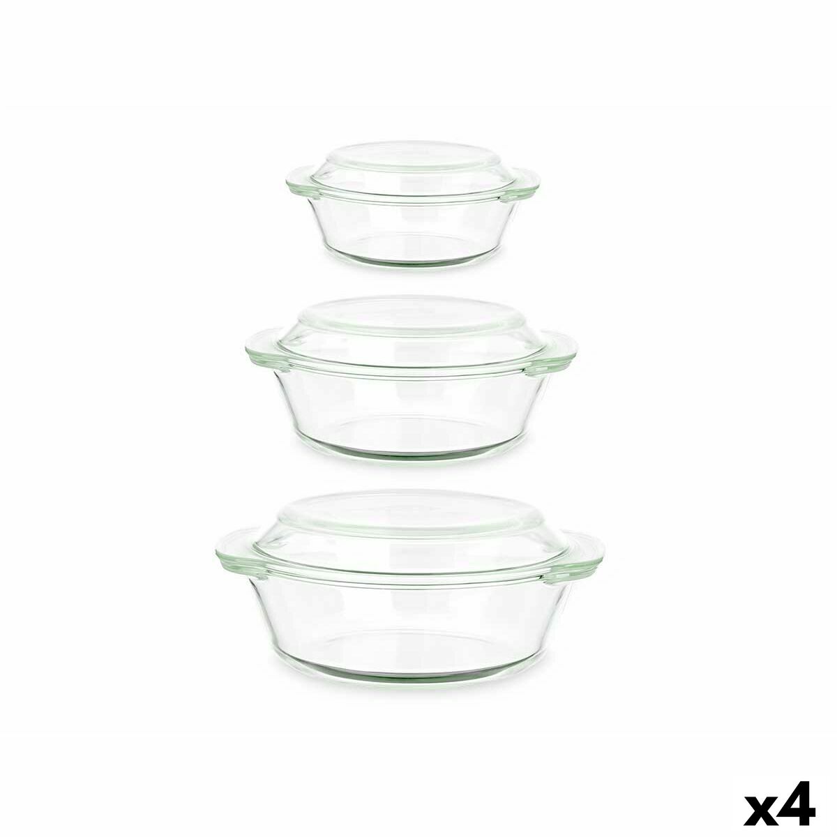 Des casseroles de casseras en verre borosilicate transparent 700 ml 1 L 1,5 L (4 unités)
