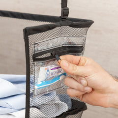 Foldbar, bärbar, hyllenhet för att organisera bagaget Sleekbag Innovagoods
