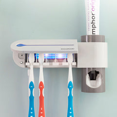 UV -Zahnbürstensteriliser mit Ständer und Zahnpasta -Spender Smiluv InnovaGoods