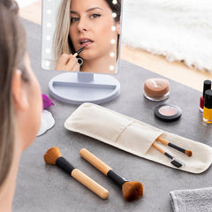 Uppsättning av make-up borstar med bärfodral Miset Innovagoods 5 enheter