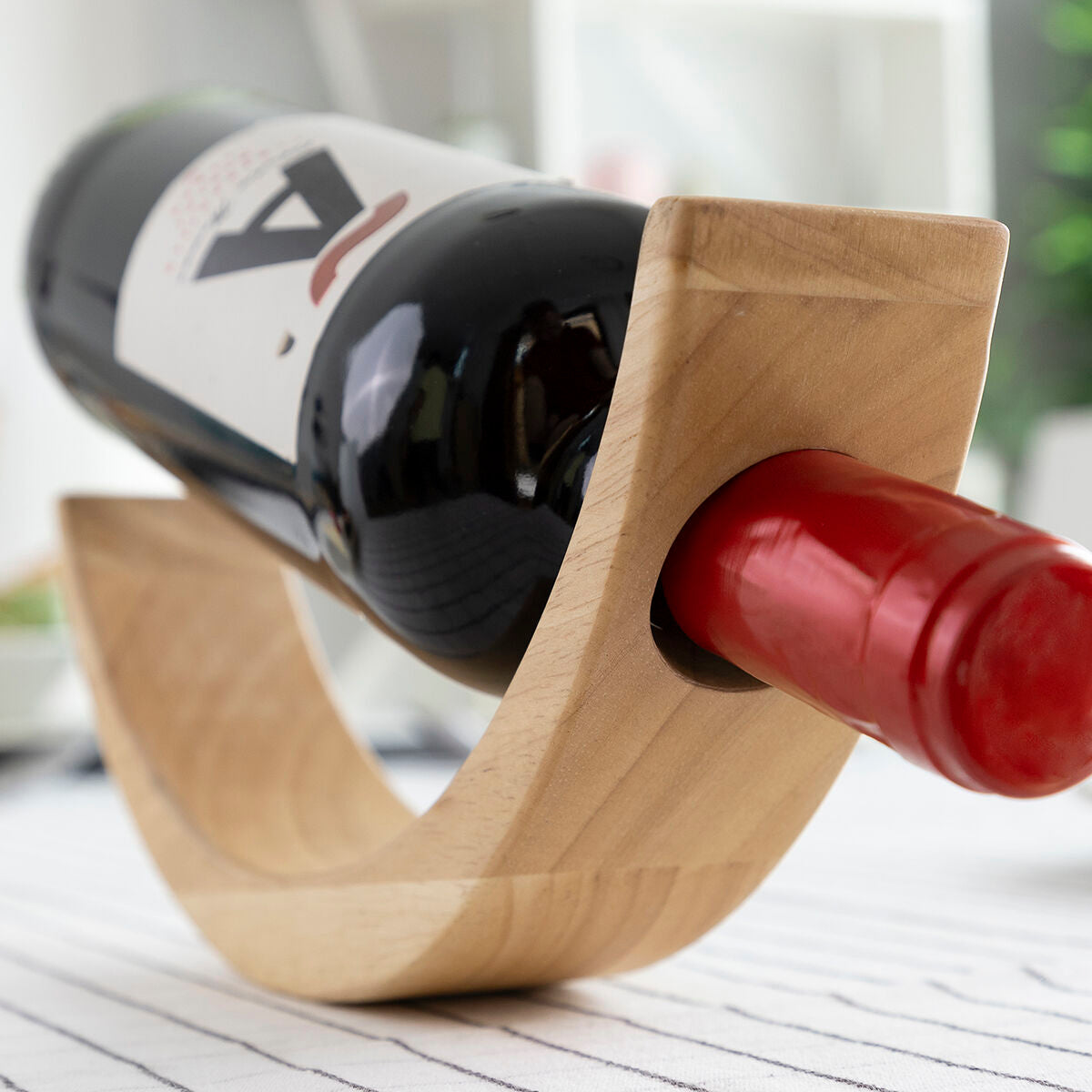 Porta bottiglia di vino in legno galleggiante Woolance Innovagoods