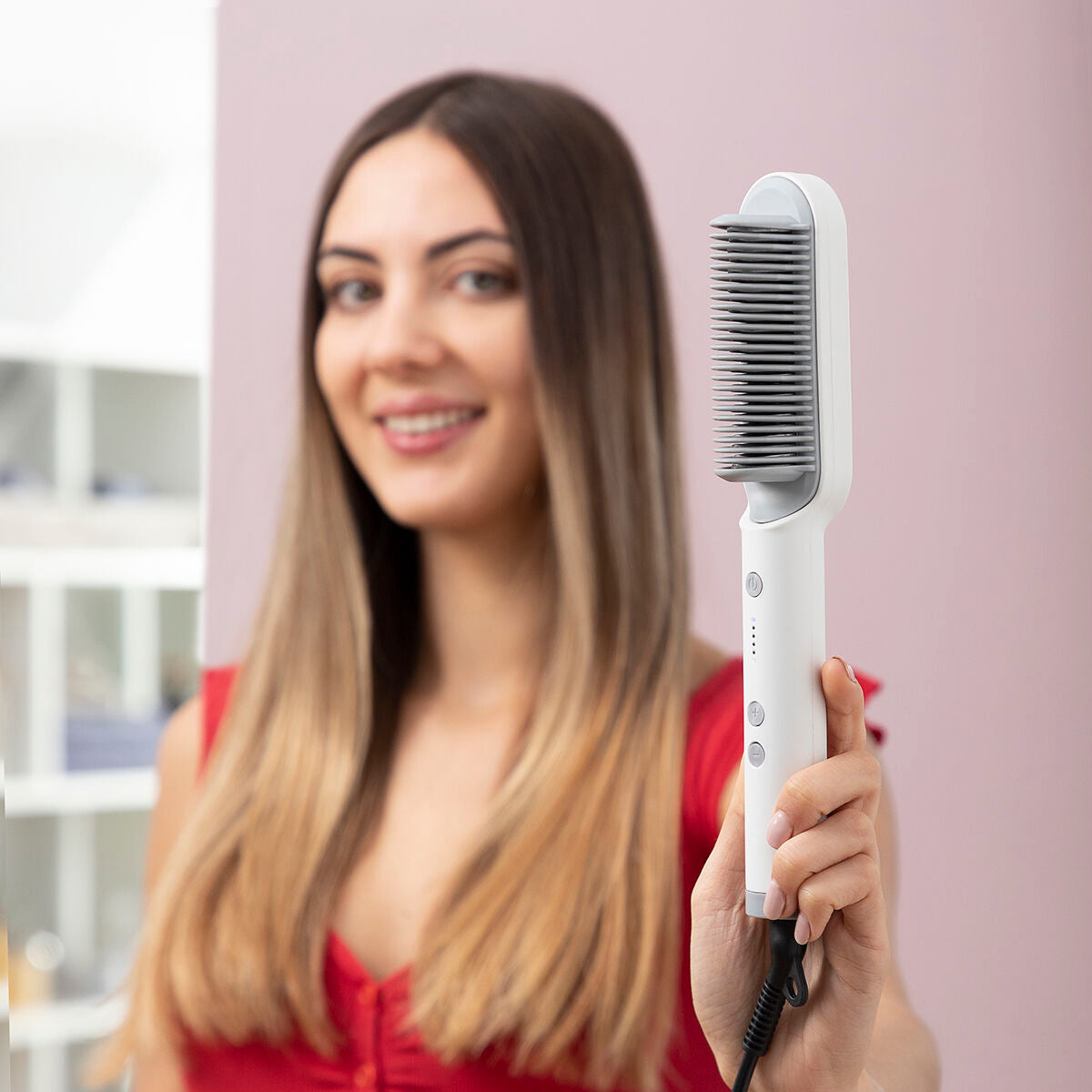 Ceramic Straightening Brush Hadres InnovaGoods