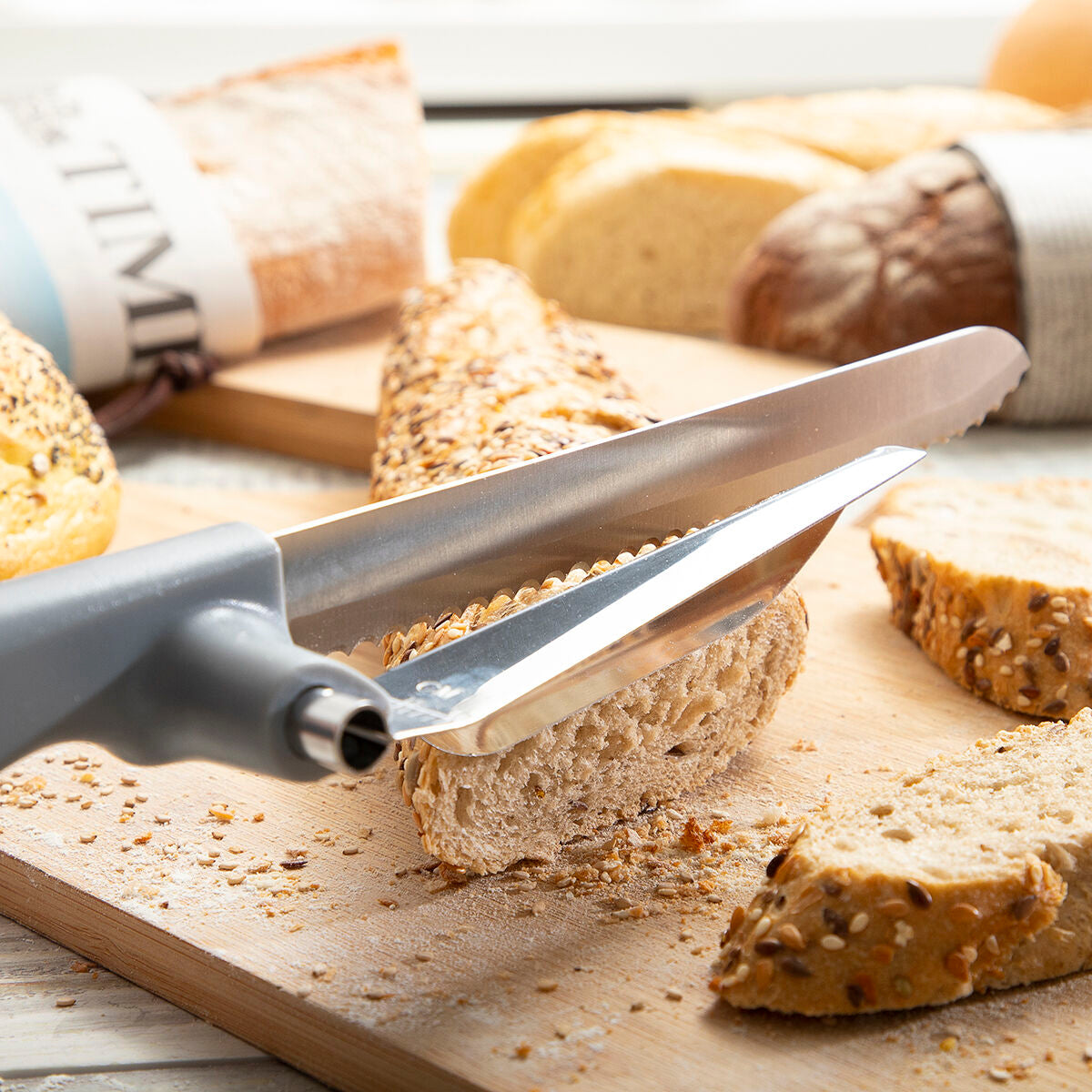 Couteau à pain avec guide de coupe réglable Kutway Innovagoods
