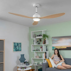 Nella ventola del soffitto a LED con 3 lame addominali hanno superato Innovagoods Wood 36 W 52 "Ø132 cm