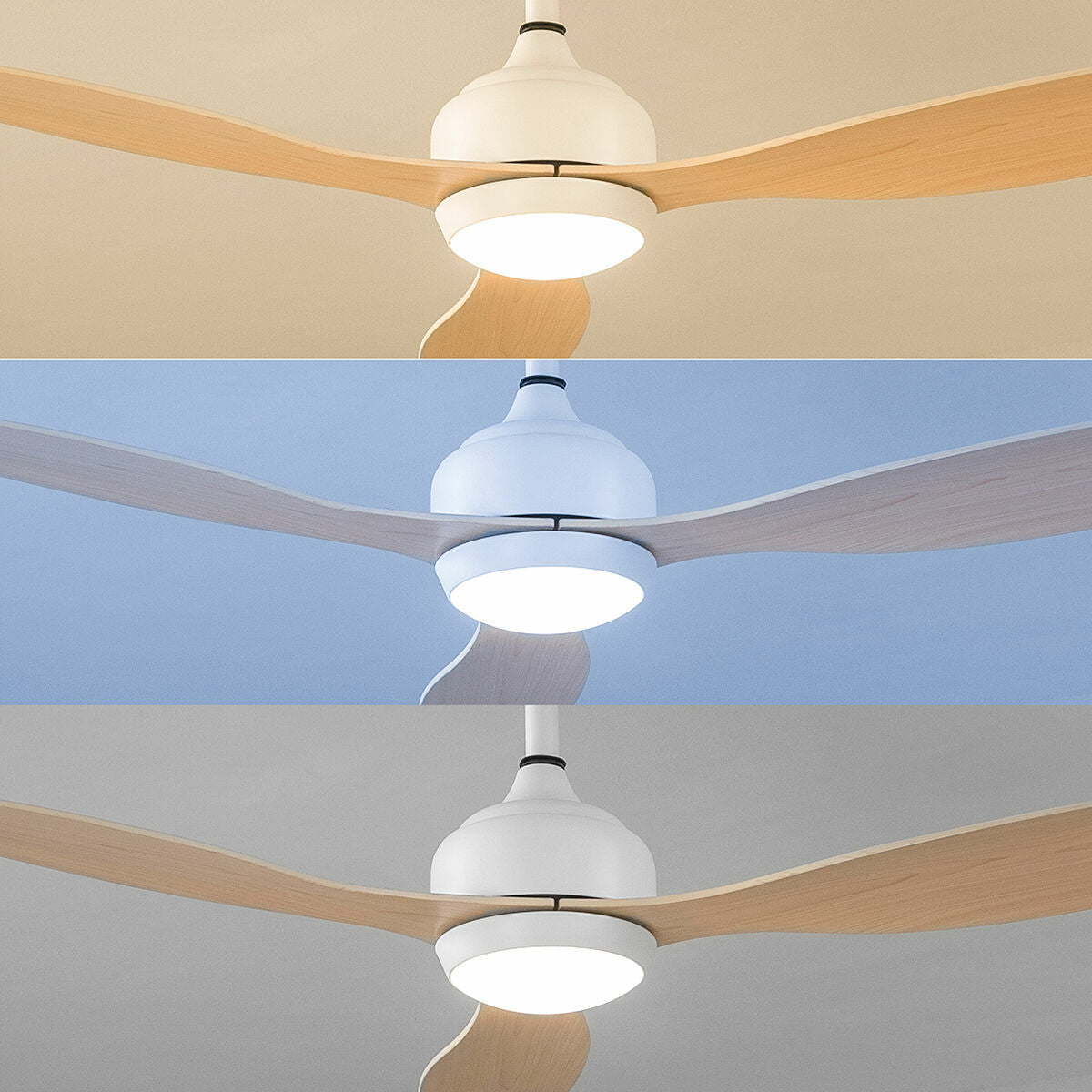 Ventilator de tavan cu LED cu 3 lame de absorbere Wuled inovagoods Wood 36 W 52 "Ø132 cm