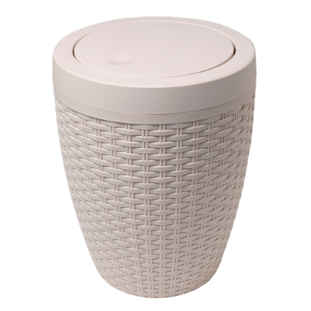 Addis Faux Rattan Waste Bin - White