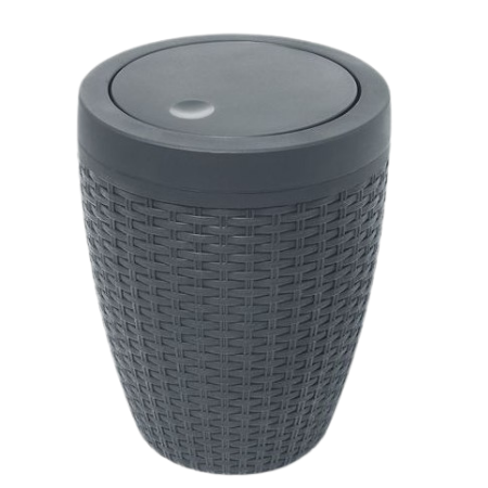 Addis Faux Rattan Waste Bin - Gray