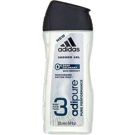 Gel doccia Adipure adidas 3 in 1-250 ml