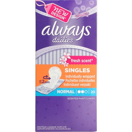 Always Fresh Scent Dailies Normal 20 pack