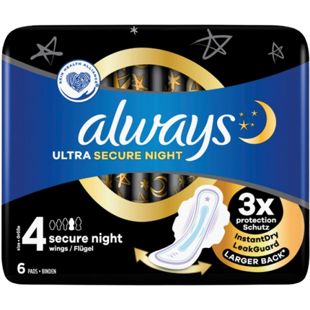 Always Ultra Secure Night Pads 6 PCS