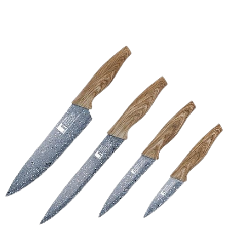 Bergner Natural Edelstahlmesser -Set - 4 Stcs