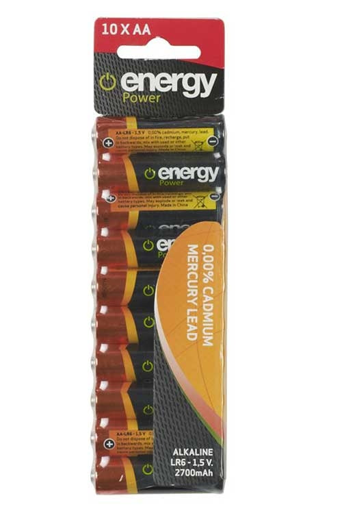 Energimakt 10xaa alkaliska batterier