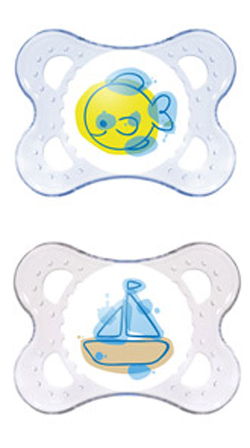 MAM pacifier – Clear 0+ Months. Blue