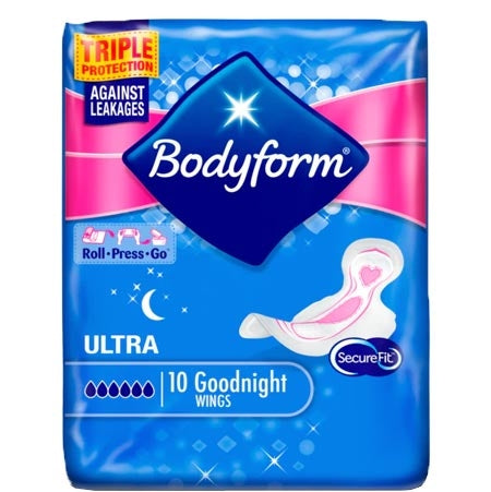 Bodyform Ultra Goodnight - 10 pakkaus.