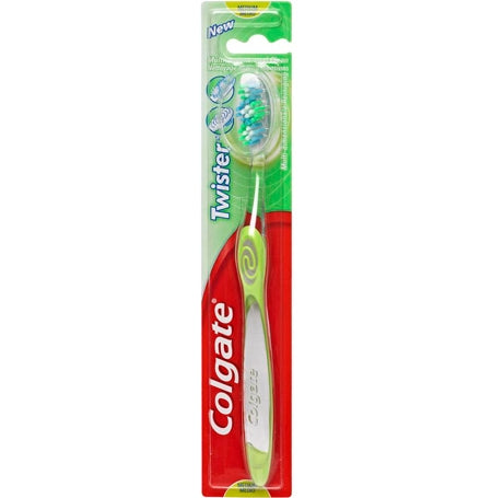 Escova de dentes médios colgate twister - verde