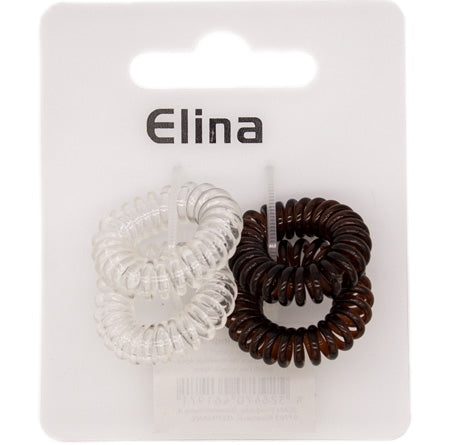 Elina Spiral Hair Elastics - 4 PCS