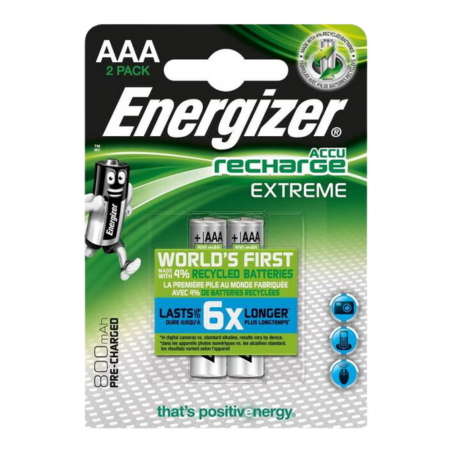 Batterie ricaricabili AAA Energizer - 2 pezzi