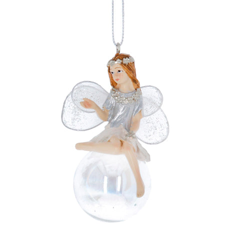 Gisela Graham Silver Resin Fairy na dekoraciji mehurčkov z milnimi mehurčki - 1 pc