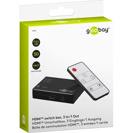 Boîte d'interrupteur GOOBAY HDMI - 3in / 1out