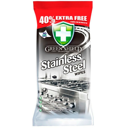 Green Shield Stainless Steel Wipes - 70 PCS